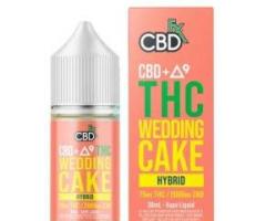 THC Vape Juice: CBD + Delta-9 Wedding Cake – Hybrid In Karachi