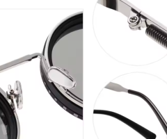 Steampunk Polarized ND Filter Round Glasses, Rotatable Lens - 3
