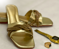 Women Glitter Bow Heels A-1579 - 5